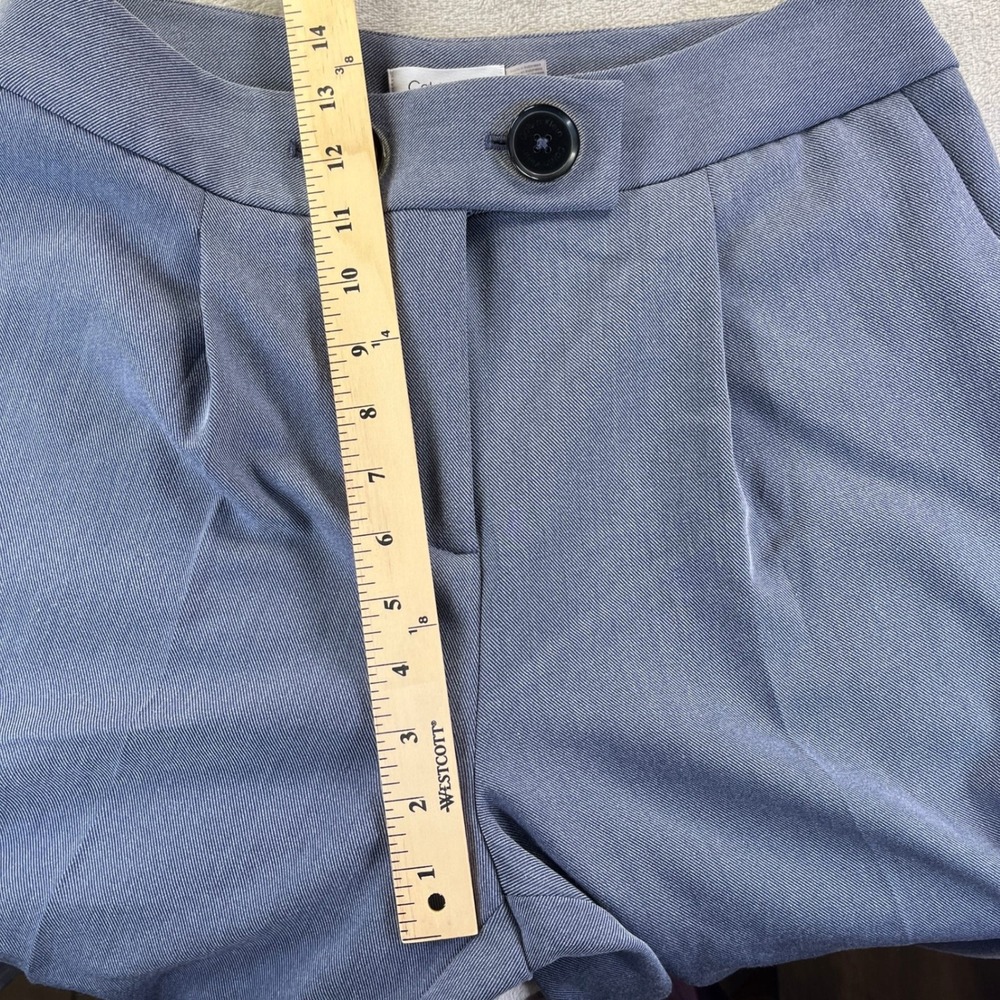 Calvin Klein Dress Pants 10 Blue Twill Cuffed Trousers Minimalist Corporate - Picture 11 of 14